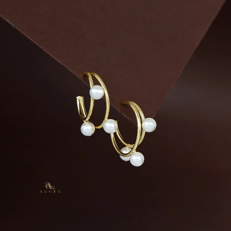 Dazzling Deals On Necklaces, Bracelets, And More Golden 2 Layer Tri Pearl Hoop Earring Dazzling Deals On Necklaces, Bracelets, And More Golden 2 Layer Tri Pearl Hoop Earring