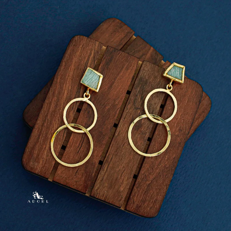 Premium Diamond Jewelry At Once-In-A-Lifetime Discounts Golden Dual Circle Raw Stone Earring Premium Diamond Jewelry At Once-In-A-Lifetime Discounts Golden Dual Circle Raw Stone Earring