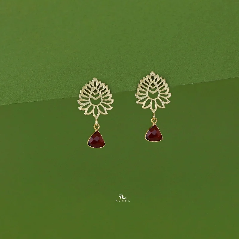 Golden Lotus Glossy Earring