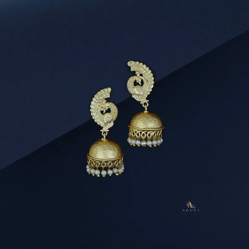 Golden Mayura Jhumka