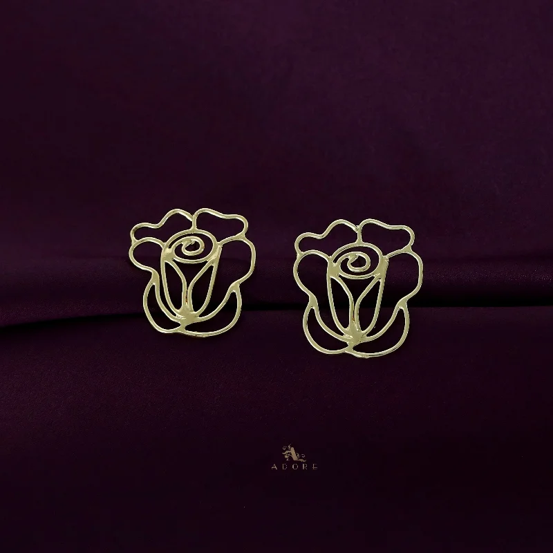 Golden Rose Bud Earring