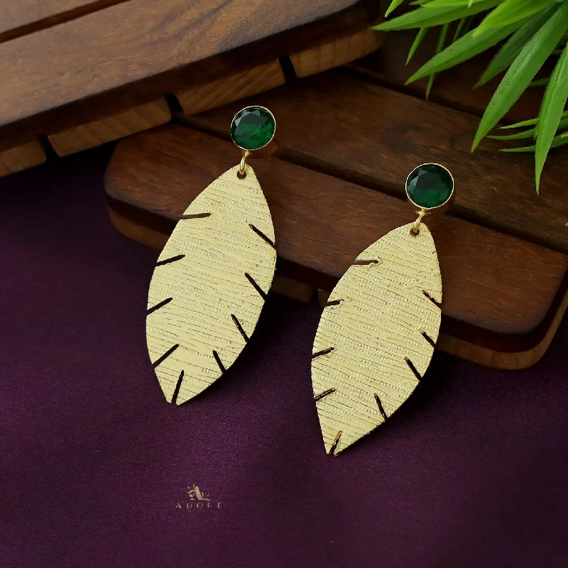 Glamorous Jewelry, Glamorous Deals – Shop Now Golden Textured Leaf And Round Glossy Earring Glamorous Jewelry, Glamorous Deals – Shop Now Golden Textured Leaf And Round Glossy Earring