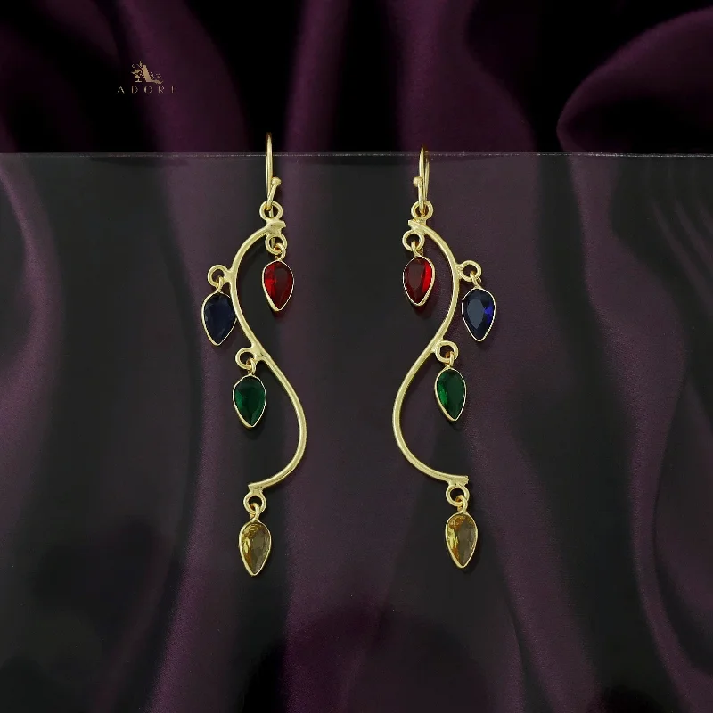 Delicate Crystal Jewelry For Sophisticated Charm Inara Curly Glossy Leaf Drop