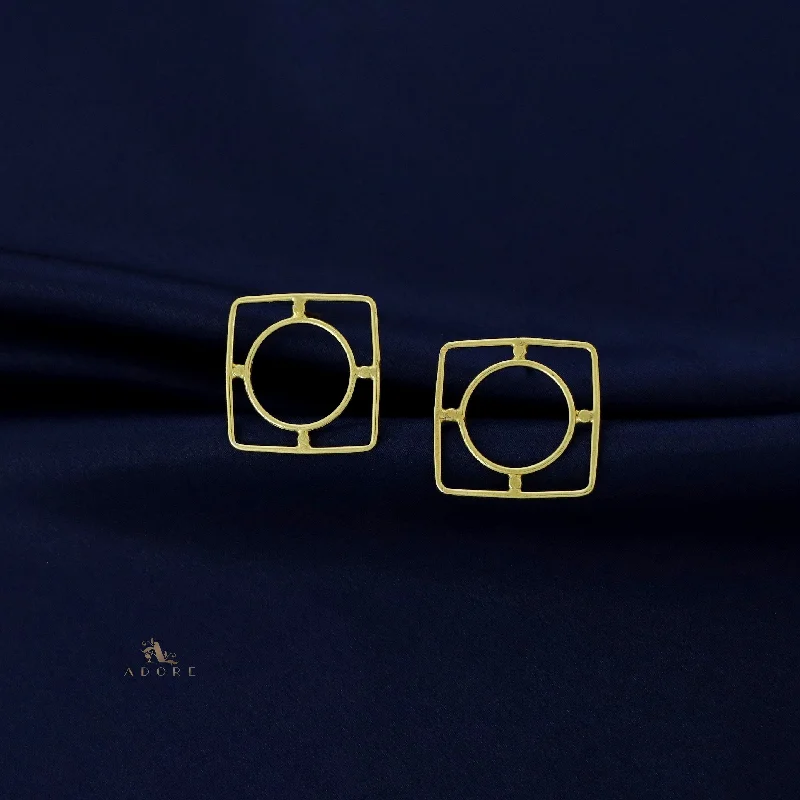Seasonal Jewelry Sale – Upgrade Your Style Today Minah Golden Square Circle Earring