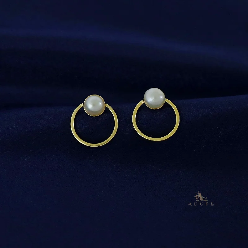 Shop Trending Jewelry With Exclusive Savings Single Golden Circle + Pearl Earring