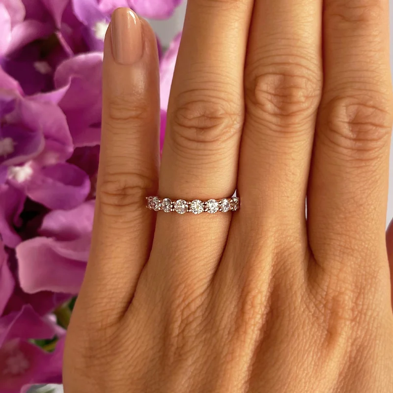 Exclusive Jewelry Offers – Shine For Less 1 ctw Half Eternity Band - 10k Solid Rose Gold Exclusive Jewelry Offers – Shine For Less 1 ctw Half Eternity Band - 10k Solid Rose Gold