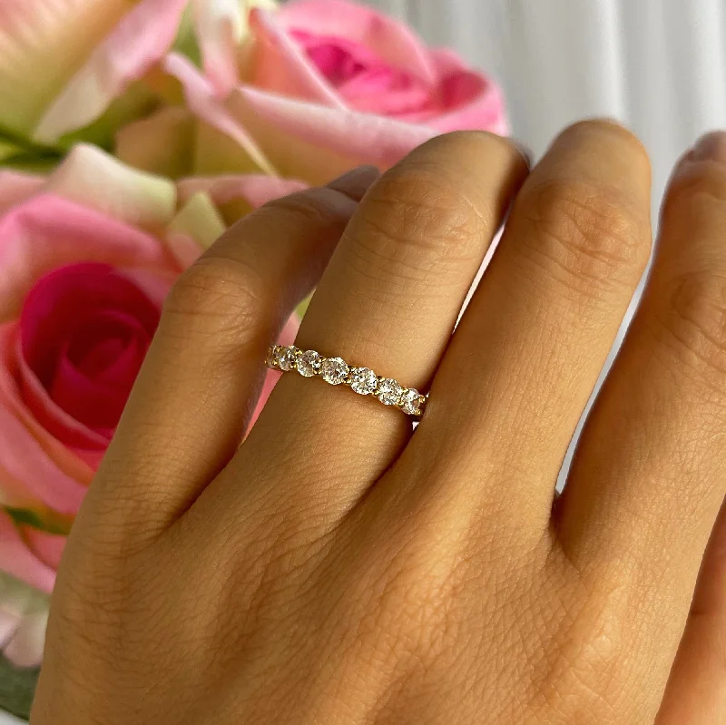 Discounted Jewelry For A Glamorous Look 1 ctw Half Eternity Band - 10k Solid Yellow Gold Discounted Jewelry For A Glamorous Look 1 ctw Half Eternity Band - 10k Solid Yellow Gold