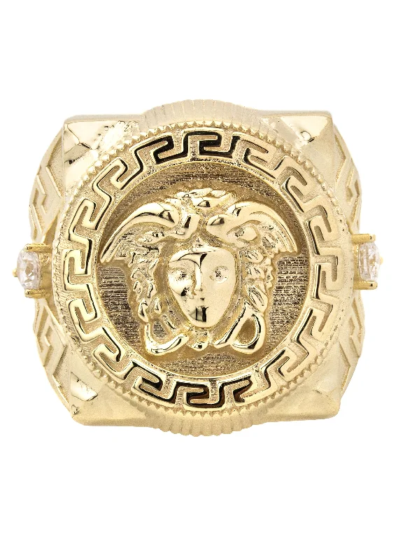 10K Gold Medusa Pinky Ring For Men | 7.6 Grams