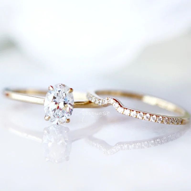 Trending Jewelry Now At Unbeatable Prices 1CT Solitaire Moissanite Engagement Ring Set- 14K Solid Yellow Gold Trending Jewelry Now At Unbeatable Prices 1CT Solitaire Moissanite Engagement Ring Set- 14K Solid Yellow Gold