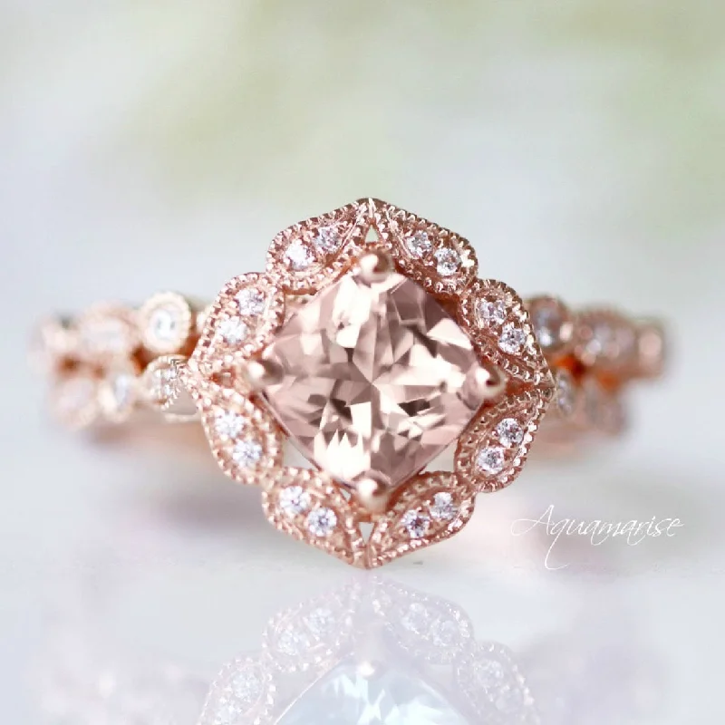 High-End Sparkle, Low-End Prices – Jewelry Sale Live Luxe Morganite Engagement Ring- 10K/14K/18K Solid Rose Gold High-End Sparkle, Low-End Prices – Jewelry Sale Live Luxe Morganite Engagement Ring- 10K/14K/18K Solid Rose Gold