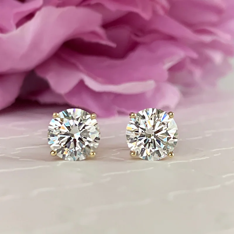 Special Offers On Handcrafted And Designer Jewelry 4 ctw 4 Prong Stud Earrings - 10k Solid Yellow Gold Special Offers On Handcrafted And Designer Jewelry 4 ctw 4 Prong Stud Earrings - 10k Solid Yellow Gold