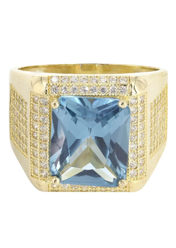 Limited-Time Offer On Premium Jewelry Collections Aqua Marine 10K Gold Mens Ring | 9.2 Grams Limited-Time Offer On Premium Jewelry Collections Aqua Marine 10K Gold Mens Ring | 9.2 Grams