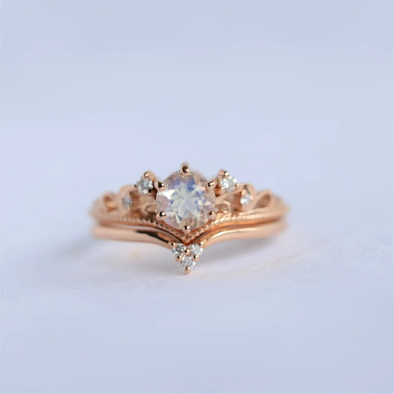 Bestselling Jewelry At Special Promotional Rates Bella Round Moonstone Ring Set