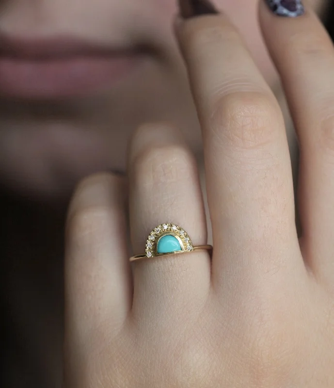 Grab Your Favorite Jewelry At The Lowest Prices Vita Half Moon Turquoise Ring