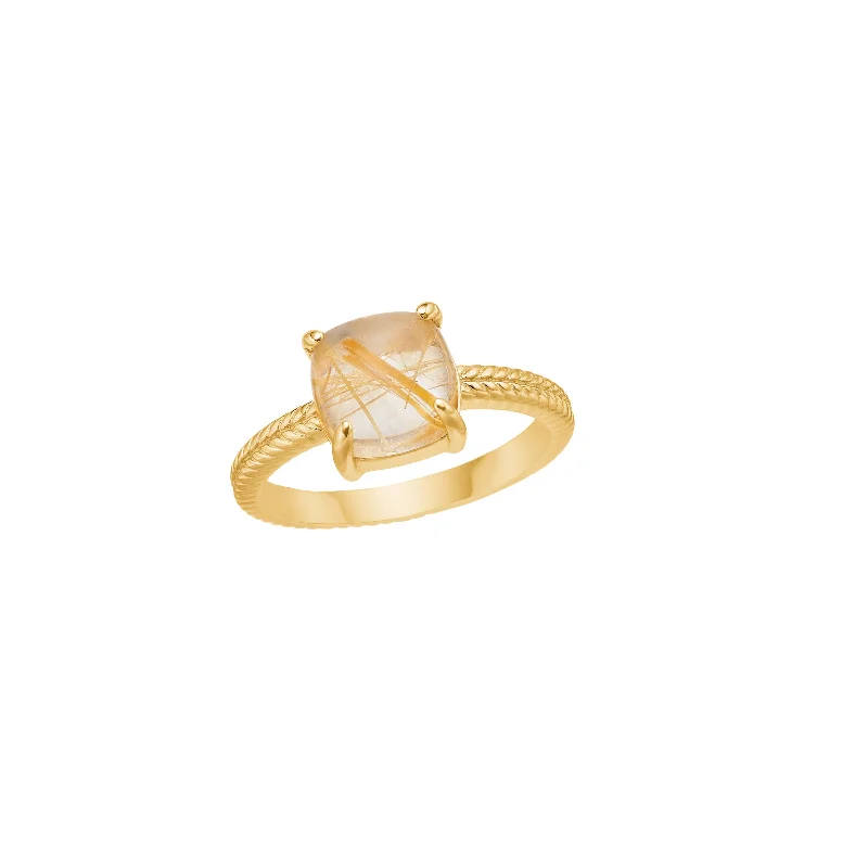 Premium Jewelry Now Available At Special Discounts 18K Gold Plated Ring w. Rutile Quartz Premium Jewelry Now Available At Special Discounts 18K Gold Plated Ring w. Rutile Quartz