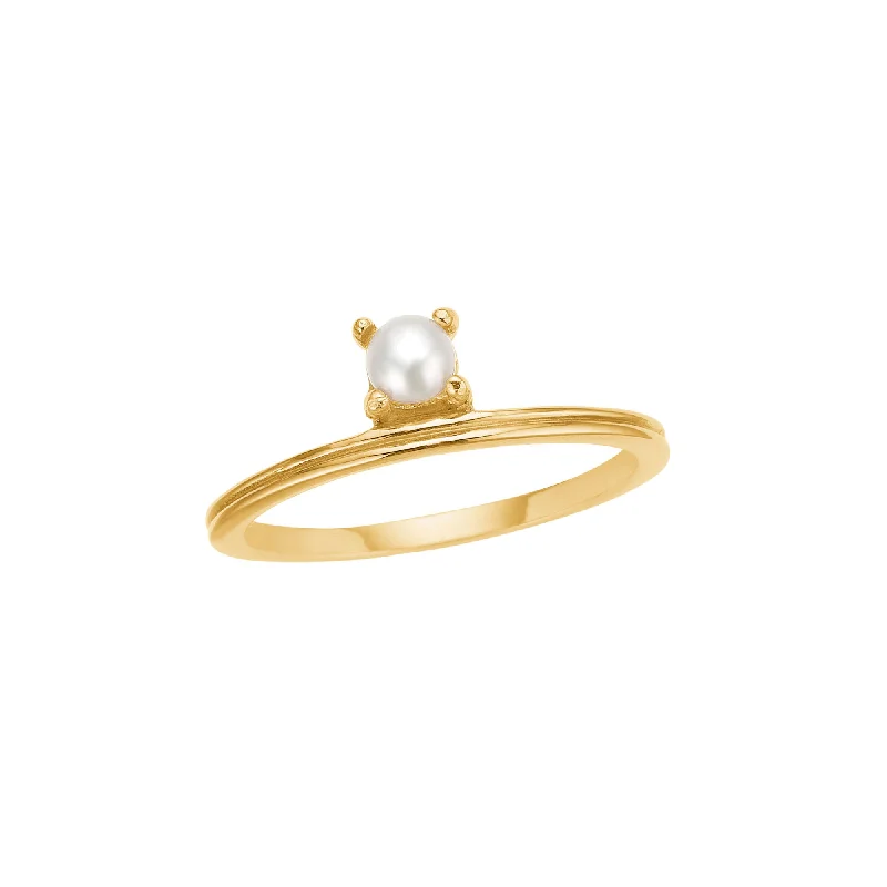 Personalized Jewelry At Special Discount Rates Unicorn 18K Gold Plated Ring w. Pearl