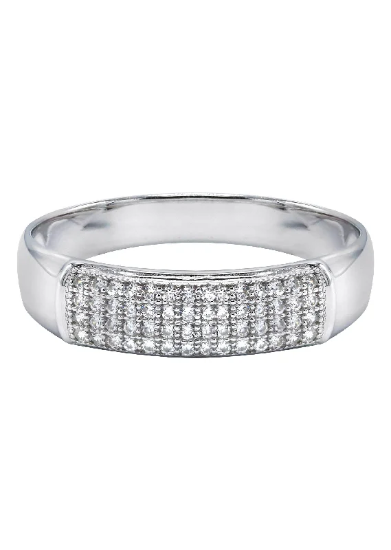 Shop Handcrafted Jewelry At Special Promotional Rates Mens Silver CZ Wedding Band | Appx 2.4 Grams Shop Handcrafted Jewelry At Special Promotional Rates Mens Silver CZ Wedding Band | Appx 2.4 Grams