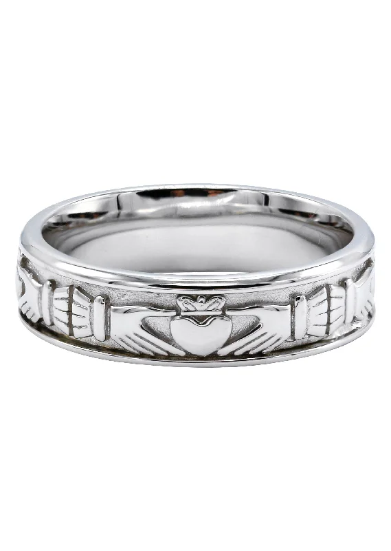 Final Call For Exquisite Jewelry At Reduced Rates Mens Silver Crown Heart Wedding Band | Appx 7.7 Grams Final Call For Exquisite Jewelry At Reduced Rates Mens Silver Crown Heart Wedding Band | Appx 7.7 Grams