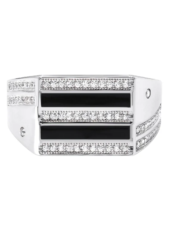 Shine Without Limits – Jewelry Sale Happening Now Mens Silver CZ Onyx Ring | Appx 7 Grams Shine Without Limits – Jewelry Sale Happening Now Mens Silver CZ Onyx Ring | Appx 7 Grams