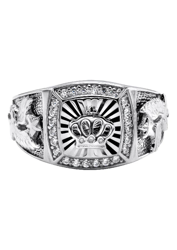 Limited-Time Jewelry Discounts – Shine Without The Splurge Mens Silver Crown Signet Ring | Appx 6.2 Grams Limited-Time Jewelry Discounts – Shine Without The Splurge Mens Silver Crown Signet Ring | Appx 6.2 Grams