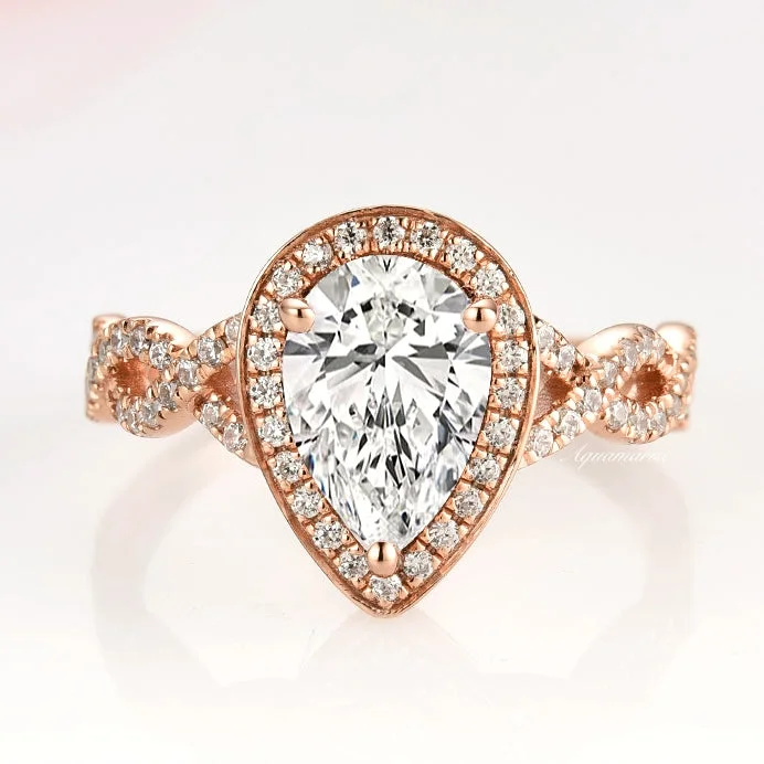 Nouveau Engagement Ring- 14K Solid Rose Gold