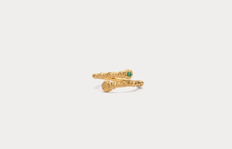Shop Fine Jewelry With Exclusive Savings IX Crunchy Nature Gold Plated Ring