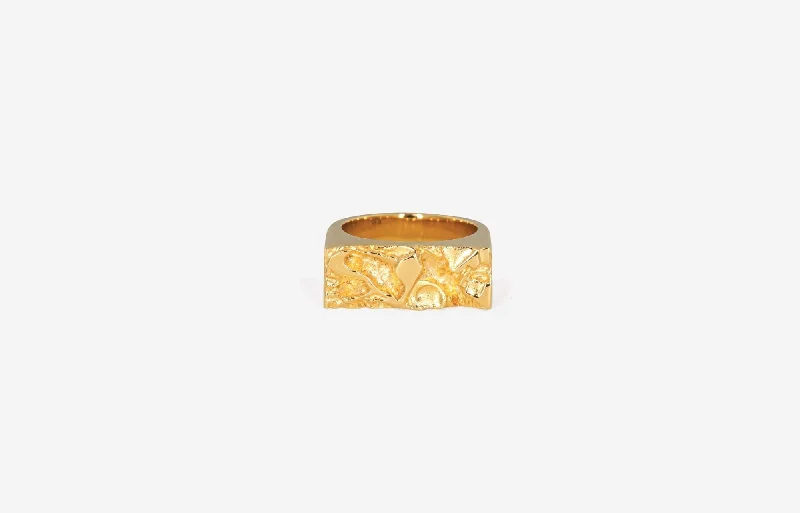 IX Rustic Gold Plated Ring