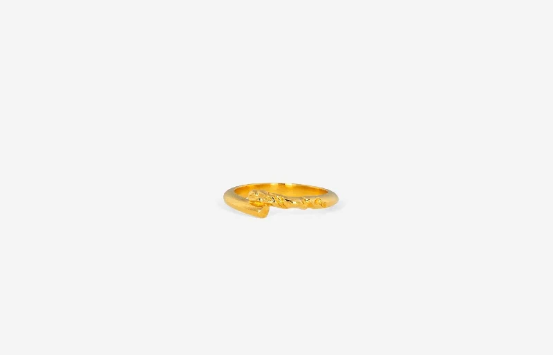 IX Rustic twist Gold Plated Ring