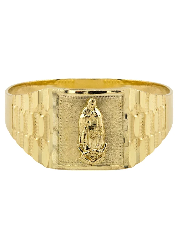 Your Dream Jewelry At Dream Prices Mens Virgin Mary Signet Ring - 10K Gold | 2 Grams Your Dream Jewelry At Dream Prices Mens Virgin Mary Signet Ring - 10K Gold | 2 Grams