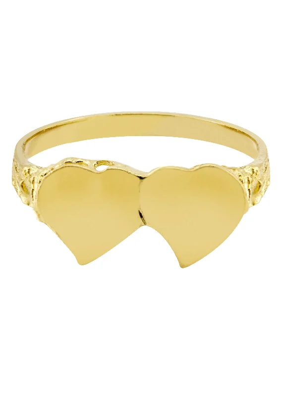 Breathtaking Jewelry, Breathtaking Prices Mens Hearts Signet Ring - 10K Gold | 2 Grams Breathtaking Jewelry, Breathtaking Prices Mens Hearts Signet Ring - 10K Gold | 2 Grams