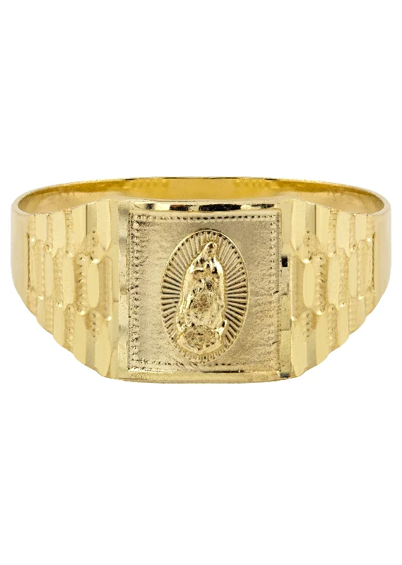 Flash Deals On Fine Jewelry – Shop Before It's Gone Mens Virgin Mary Signet Ring - 10K Gold | 2 Grams Flash Deals On Fine Jewelry – Shop Before It's Gone Mens Virgin Mary Signet Ring - 10K Gold | 2 Grams