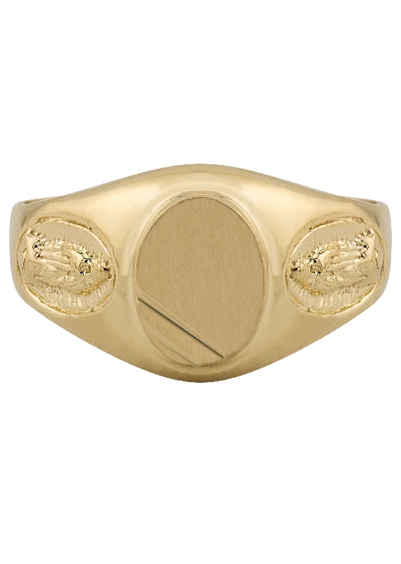 Limited-Time Offer On Elegant Jewelry Pieces Mens Virgin Mary Signet Ring - 10K Gold | 4 Grams Limited-Time Offer On Elegant Jewelry Pieces Mens Virgin Mary Signet Ring - 10K Gold | 4 Grams