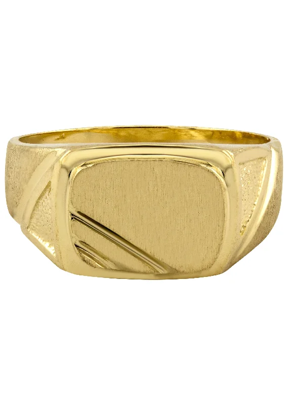 Chic And Stylish Jewelry At Exclusive Prices Mens Signet Ring - 10K Gold | 5 Grams