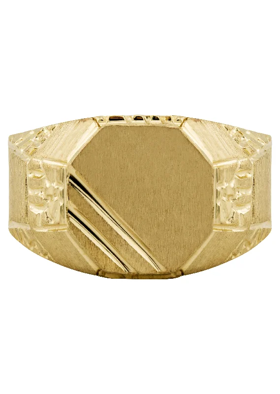 Seasonal Jewelry Deals – Elevate Your Style Mens Signet Ring - 10K Gold | 7 Grams