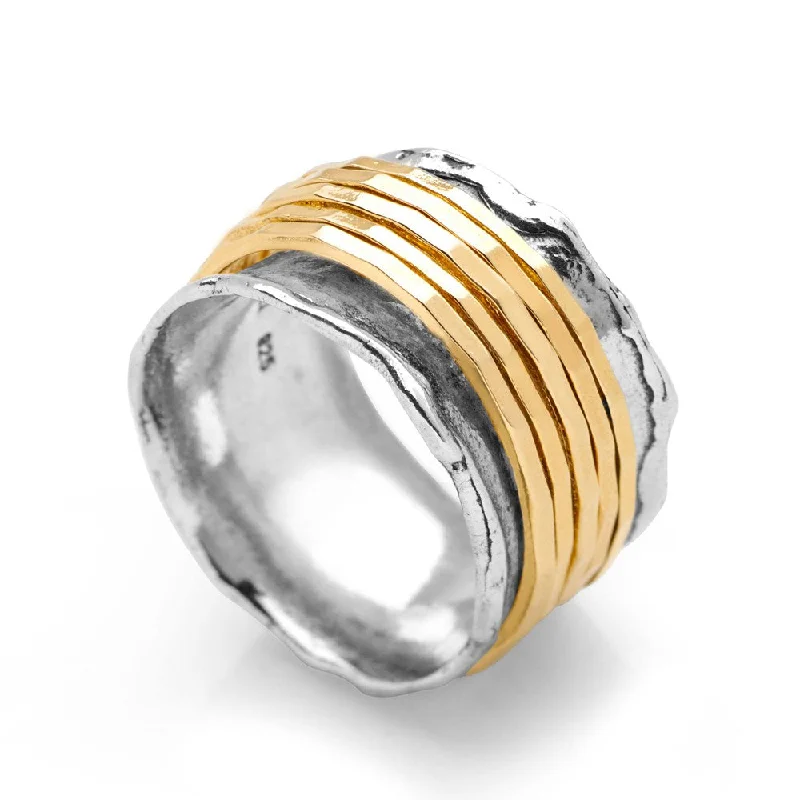 Golden Strands Spin Ring