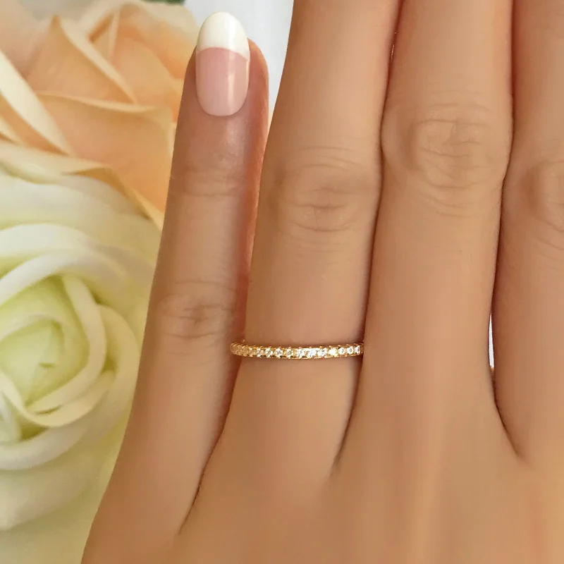 Discounted Luxury Jewelry – Shine Without The Splurge Classic Half Eternity Band - 10k Solid Yellow Gold Discounted Luxury Jewelry – Shine Without The Splurge Classic Half Eternity Band - 10k Solid Yellow Gold