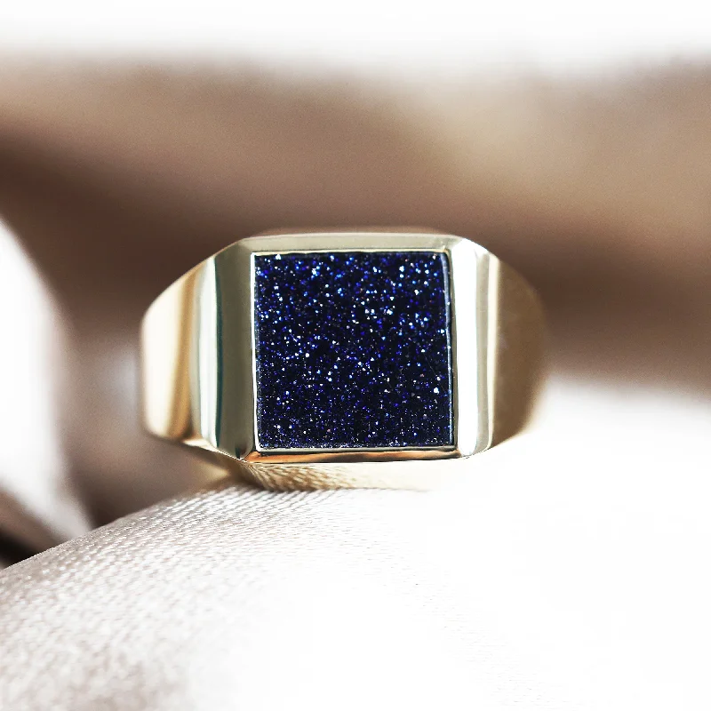 Jazz goldstone signet ring