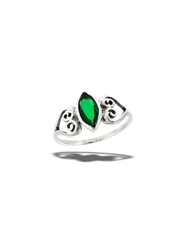 Limited-Time Offer On Premium Jewelry Collections Marquis Cut Green CZ Ring