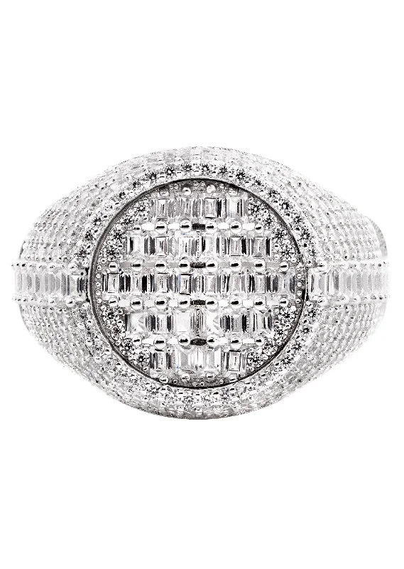 Sparkle In Style With Our Best Jewelry Deals Mens Silver CZ Signet Ring | Appx 8.5 Grams Sparkle In Style With Our Best Jewelry Deals Mens Silver CZ Signet Ring | Appx 8.5 Grams