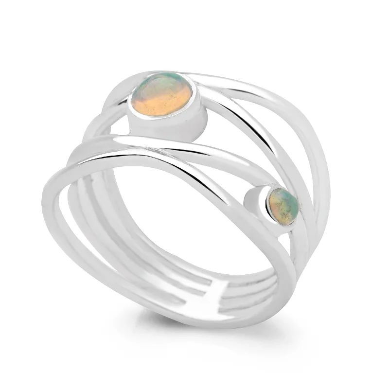 Opal Waves Ring