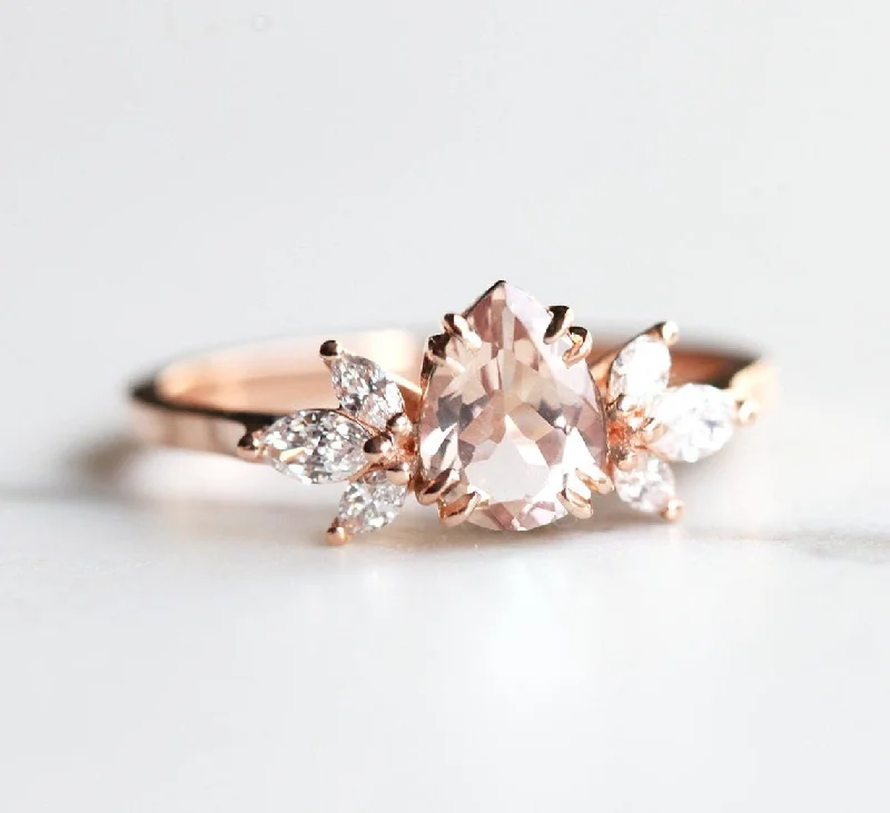 Dazzle With Discounts – Shop Jewelry On Sale Leandra Pear Sapphire Diamond Ring