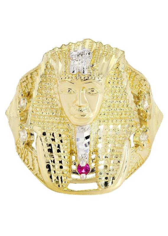 Don't Miss Our Biggest Jewelry Sale Of The Season Pharoah 10K Gold Mens Ring | 5.9 Grams Don't Miss Our Biggest Jewelry Sale Of The Season Pharoah 10K Gold Mens Ring | 5.9 Grams