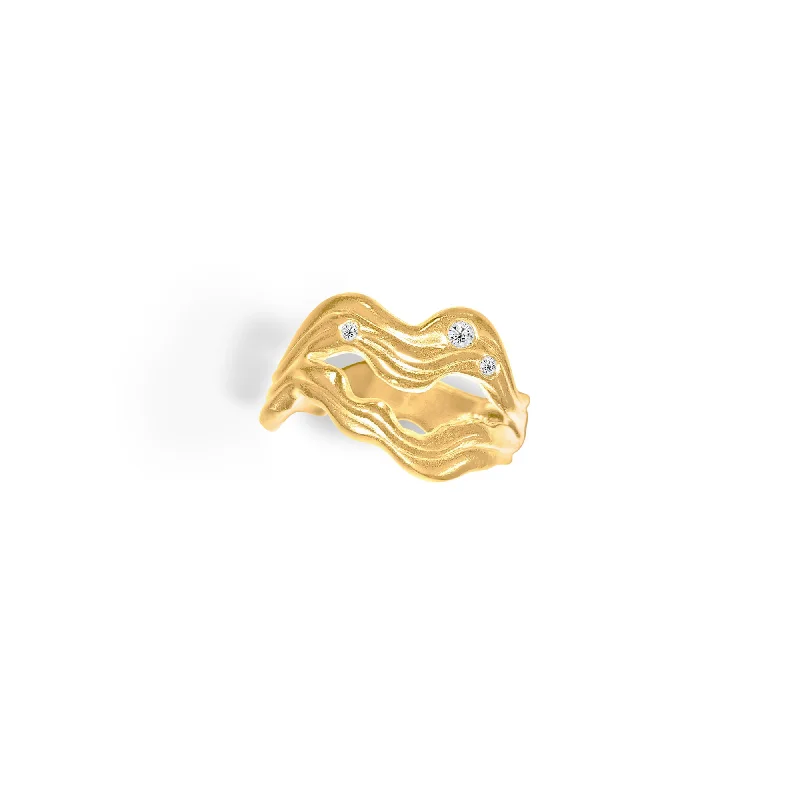 Exclusive Jewelry Sale – Sparkle For Less Cassiopeia Gold Plated Ring w. Zirconia