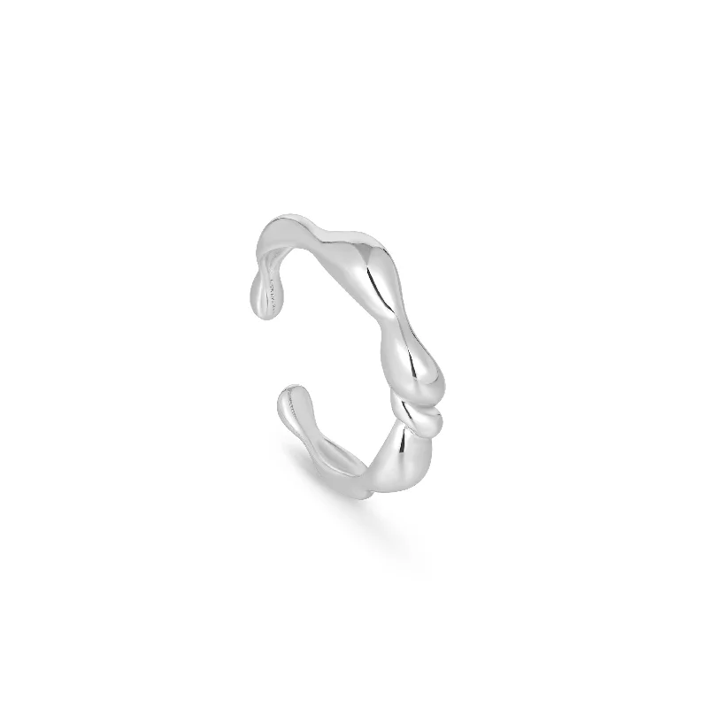 Elegant Rose Gold Jewelry For A Stylish Touch Silver Twisted Wave Adjustable Ring