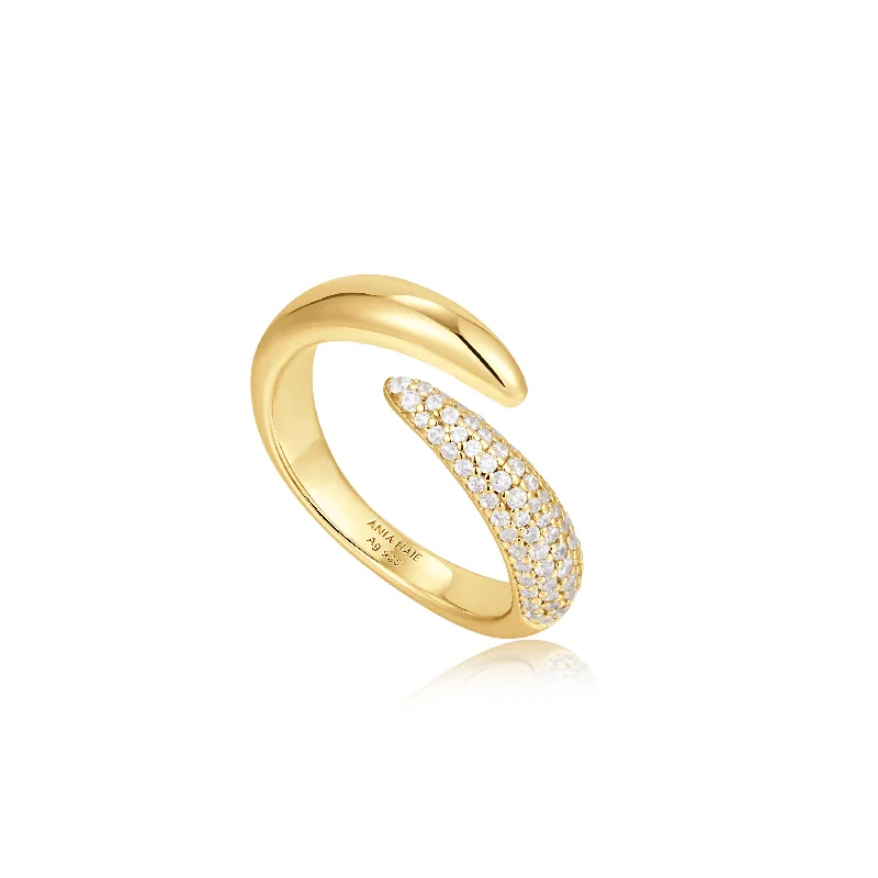 Your Perfect Accessory At The Perfect Price Gold Sparkle Wrap Adjustable Ring