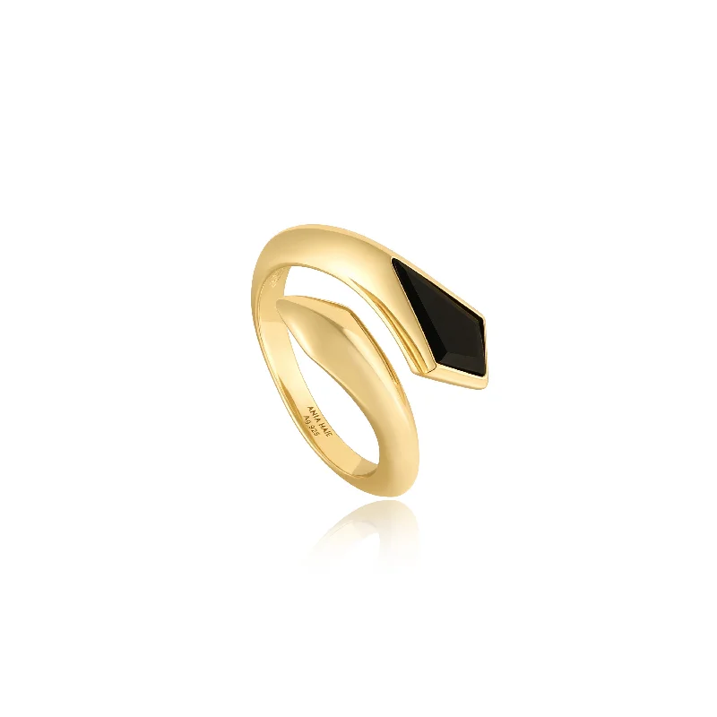 The Jewelry Sale You've Been Waiting For Is Here Gold Black Agate Wrap Adjustable Ring The Jewelry Sale You've Been Waiting For Is Here Gold Black Agate Wrap Adjustable Ring