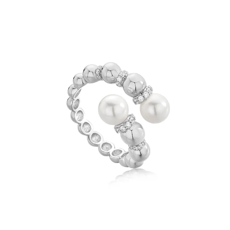 Best-Selling Jewelry Styles Now At Exclusive Discounts Silver Pearl Sparkle Wrap Ring Best-Selling Jewelry Styles Now At Exclusive Discounts Silver Pearl Sparkle Wrap Ring