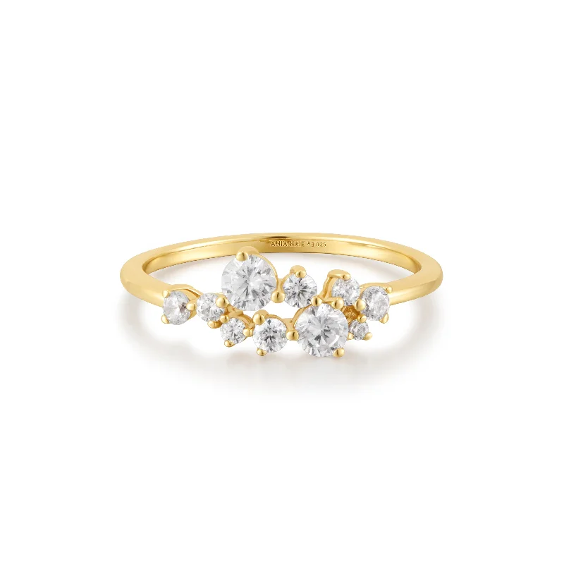 Celebrate With Sparkle – Jewelry Sale Now Live Gold Flower Cluster Pavé Ring