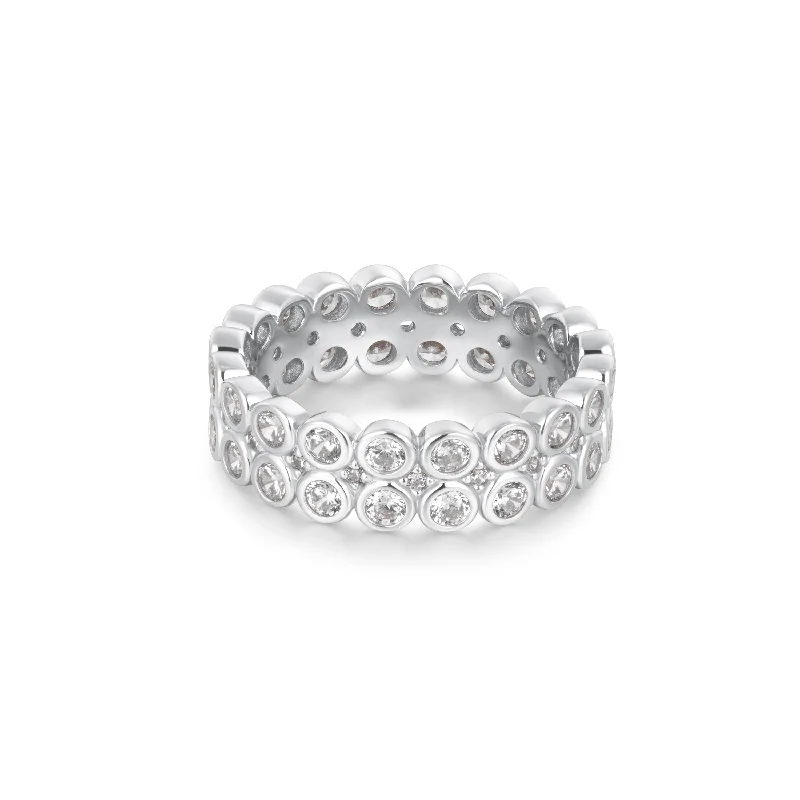 Jewelry Clearance – Final Chance To Save Big Silver Double Row Bezel Ring