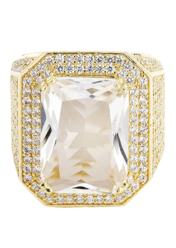 The Perfect Jewelry Piece At The Perfect Price Rock Crystal 10K Gold Mens Ring | 21.8 Grams The Perfect Jewelry Piece At The Perfect Price Rock Crystal 10K Gold Mens Ring | 21.8 Grams